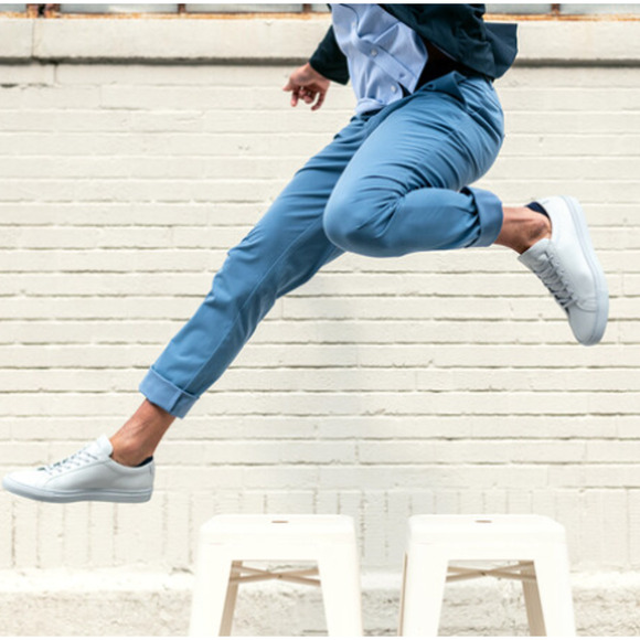 MINISTRY OF SUPPLY Pace Chino Pants 30 x33 Blue Flat Front NWT - Picture 2 of 12